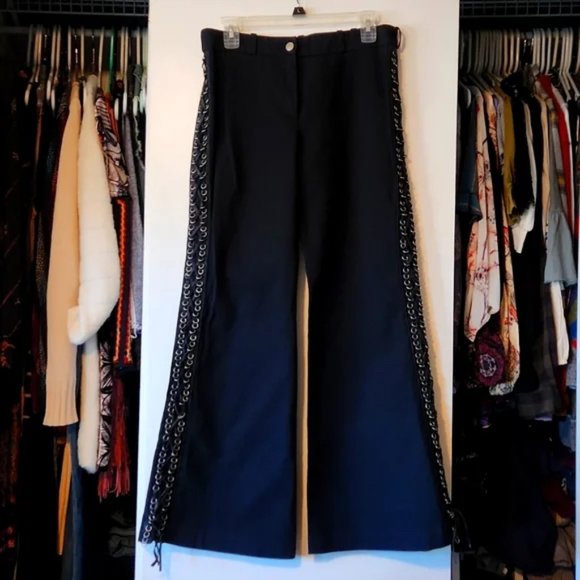 Chloé 2002 By Phoebe Philo Suede Lace Flare Pants size IT 42 or US 6 - Picture 11 of 11